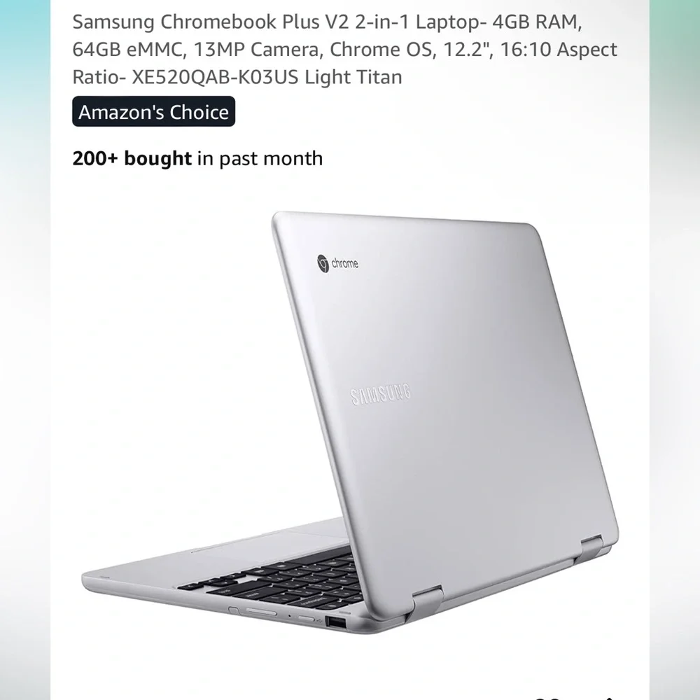 Samsung Chromebook Plus V2 2-in-1 in Silver